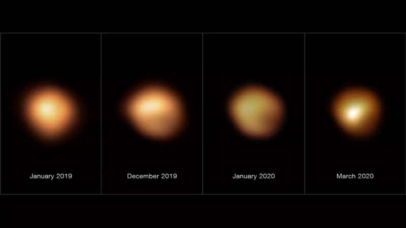 Le "Great Dimming" de Bételgeuse. Crédit : ESO/M. Montargès