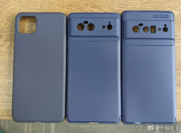 De gauche à droite : iPhone 12, Google Pixel 6 et Pixel 6 Pro - Crédit : Weibo