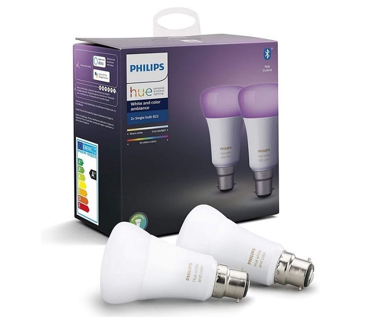 Image 1 : Le pack d'ampoules connectées Hue Philips est à 56,70 € chez Amazon