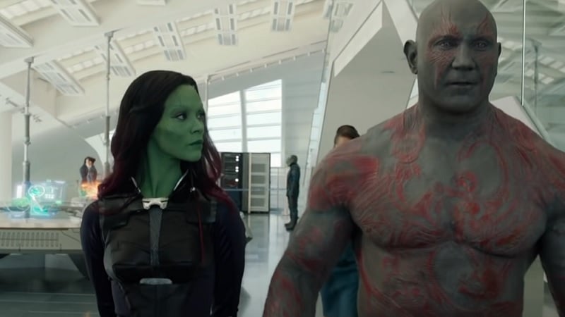 Gamora et Drax dans Les Gardiens de la Galaxie