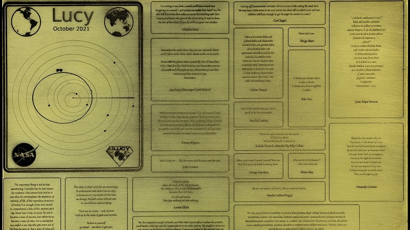 La plaque de la sonde Lucy