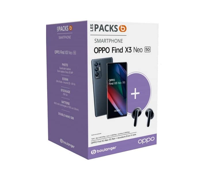 Image 1 : Le pack Oppo Find X3 Néo + écouteurs Enco X bénéficie d'une réduction de 100 €