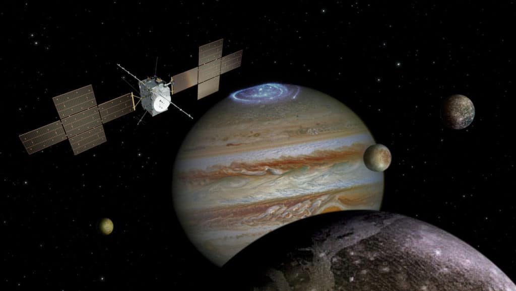 Représentation de la sonde Juno autour de Jupiter - ESA