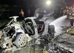 Tesla Model S après un incendie
