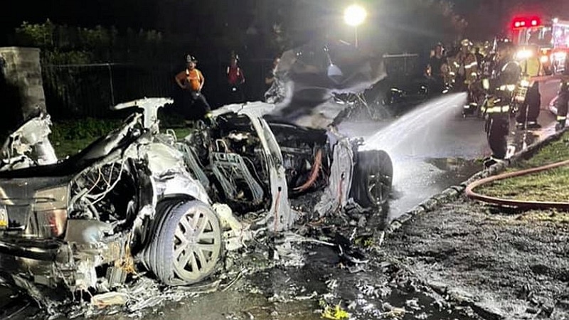 Tesla Model S après un incendie - Gladwyne Volunteer Fire Company / Facebook