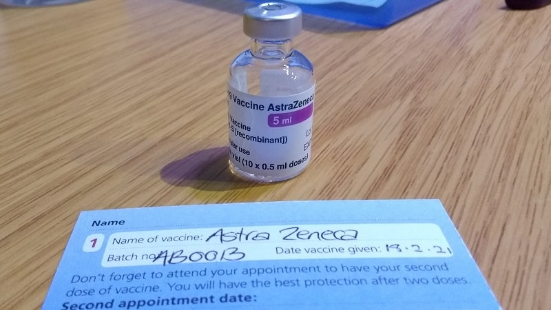 Carte de vaccination du vaccin AstraZeneca