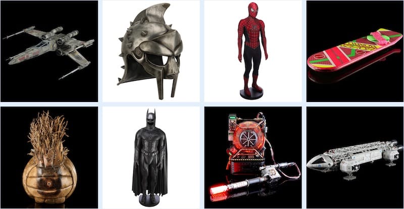 Quelques-uns des accessoires de cinéma iconiques mis en vente aux enchères (Crédits photo : Prop Store)