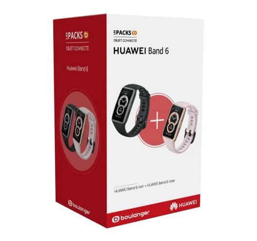 Image 1 : Le Pack Huawei Band 6 noir + Band 6 rose est à moins de 50 €