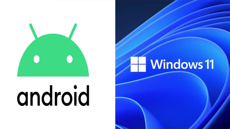 Android n'est pas encore intégré a Windows - Crédits : Google et Windows