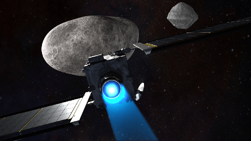 Image 1 : Un vaisseau va percuter un astéroïde, comment regarder la collision en direct ?