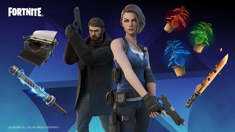 Les tenues alternatives de Chris Redfield et Jill Valentine dans Fortnite