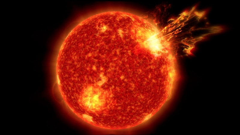 Photo d'une éruption solaire - Crédits : NASA
