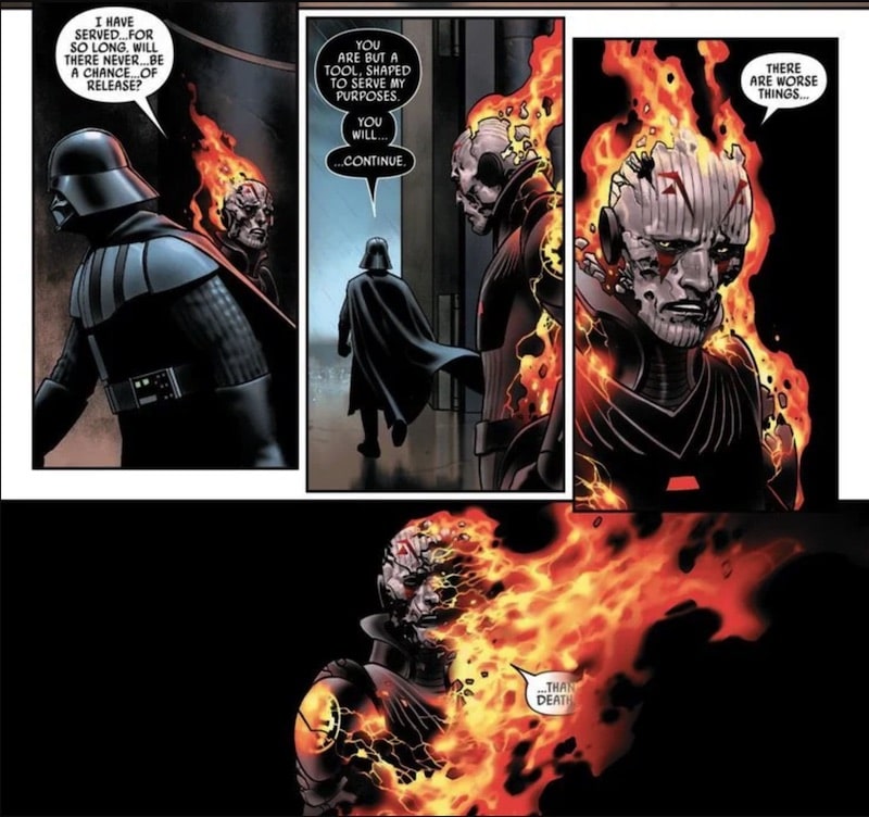 Dark Vador et le Grand Inquisiteur dans Star Wars #6 publié en 2020 (Crédits : Marvel Comics)