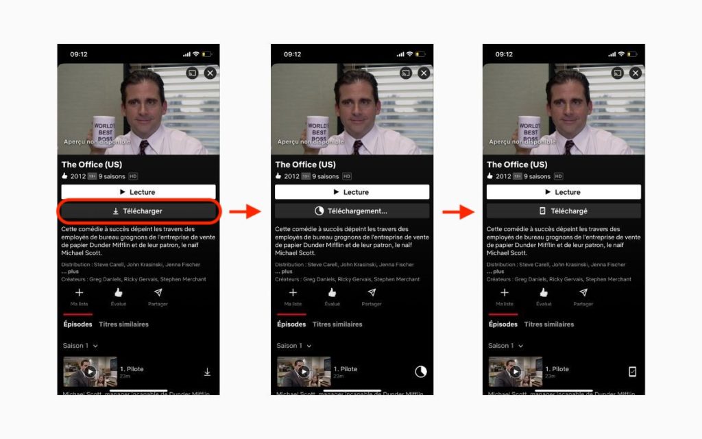 Télécharger un contenu sur Netflix. Crédits. Netflix
