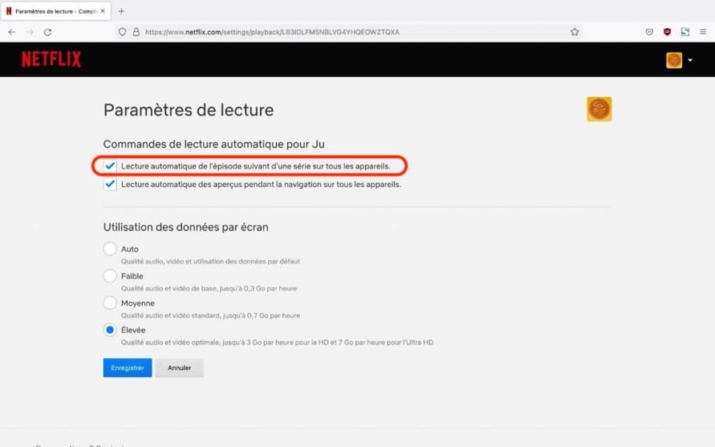 Désactiver la lecture automatique sur Netflix. Crédits : Netflix