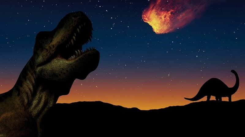 Image illustrant l'astéroïde qui a fait disparaître les dinosaures de la Terre