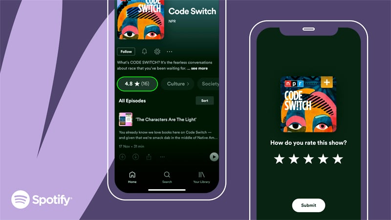 Spotify a introduit le Podcast rating - Crédits : Spotify