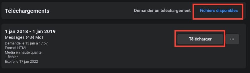 Image 7 : Récupérer ses messages effacés sur Facebook Messenger