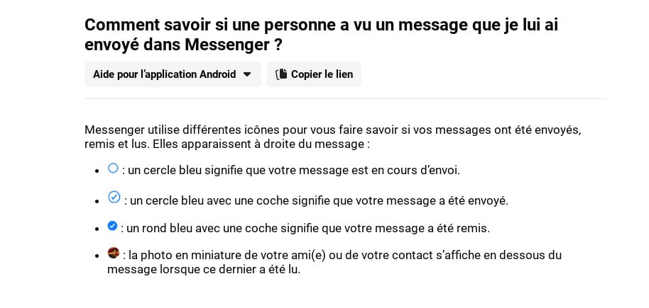 Image 2 : Facebook Messenger : pourquoi mon message est envoyé mais non distribué ?
