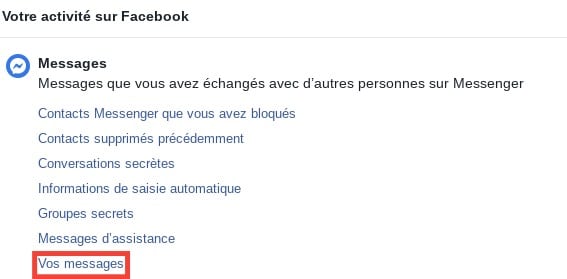 Image 8 : Récupérer ses messages effacés sur Facebook Messenger