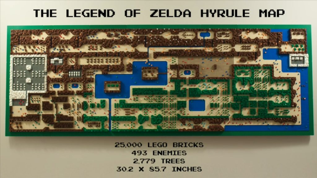La carte de Zelda sur NES en LEGO