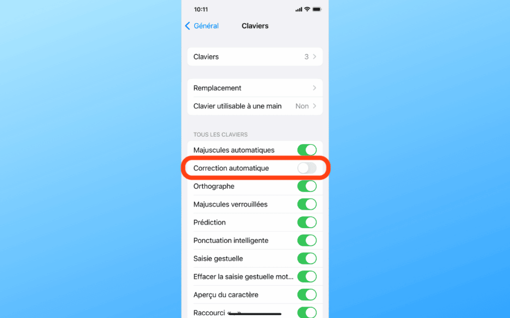 Comment désactiver le correcteur d'orthographe sur iPhone