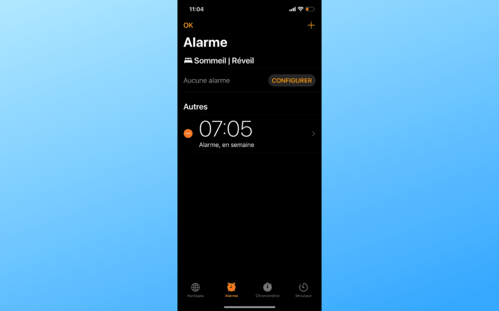 Régler alarme iPhone
