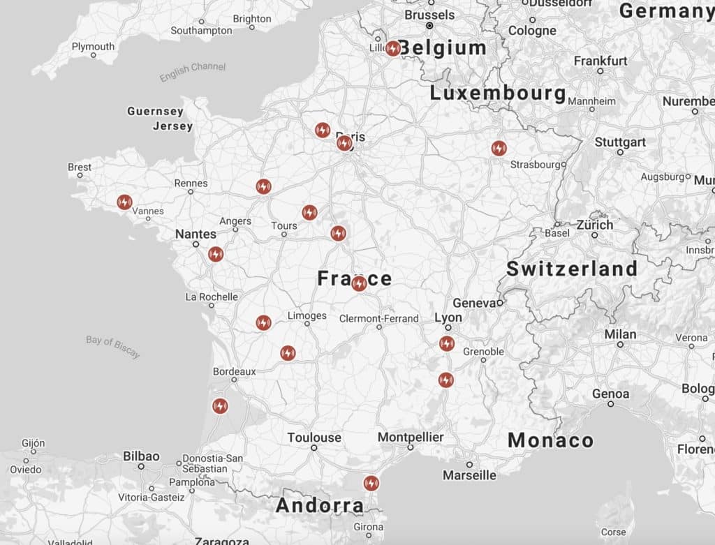 Superchargers for other electric vehicles France