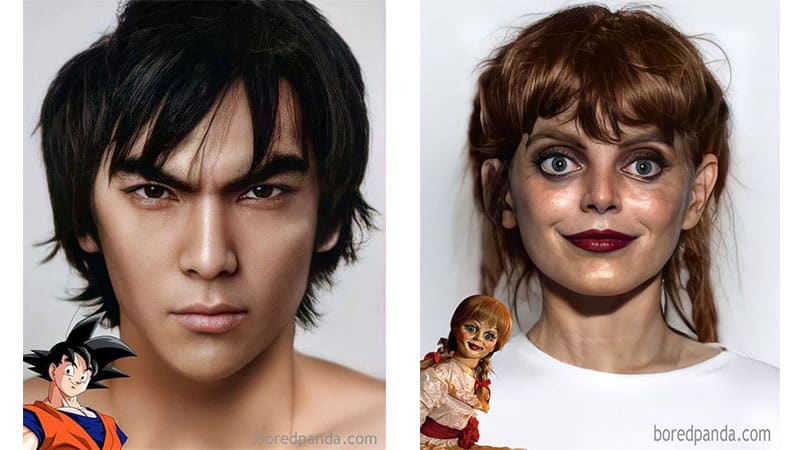 Son Goku et Annabelle en vrai