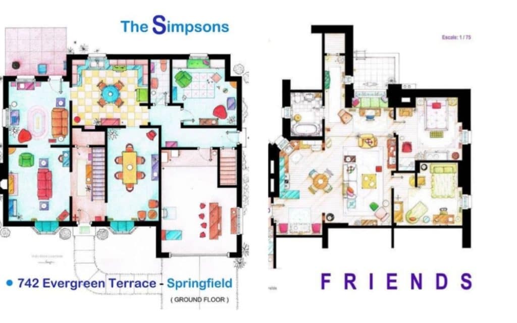 Image 1 : Les Simpson, Friends, Big Bang Theory... les plans des logements de vos séries fétiches