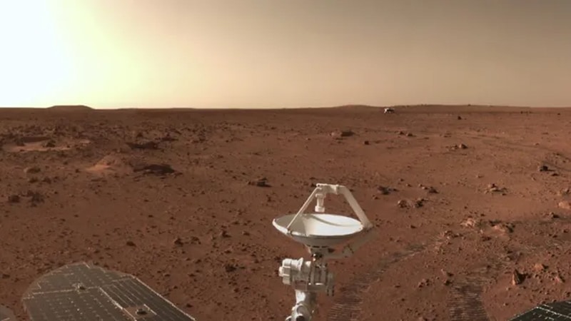 Vue d'Utopia Planitia par le rover Zhurong - Crédits: CNSA