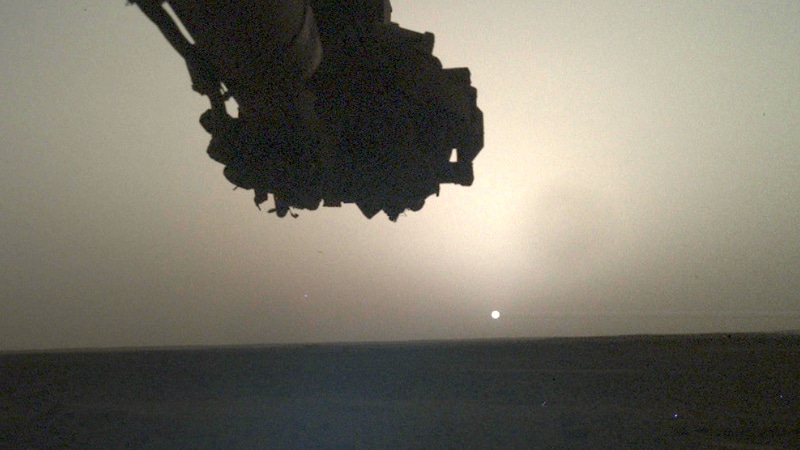 Lever de soleil sur Mars capté par InSight Mars, le 10 avril - Crédits : NASA