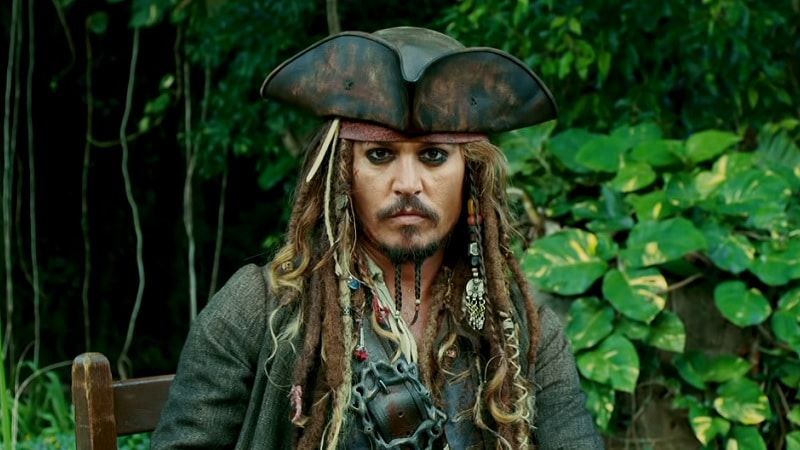 Jack Sparrow (Johnny Depp) dans Pirates des Caraïbes