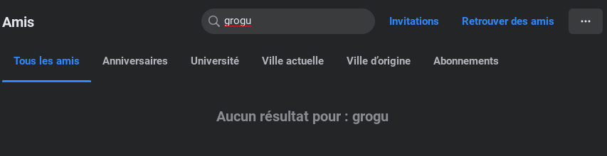 Recherche ami Facebook