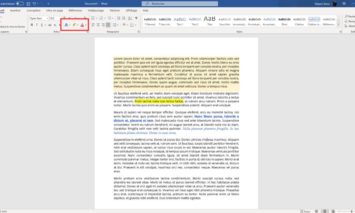 astuce effets de texte word