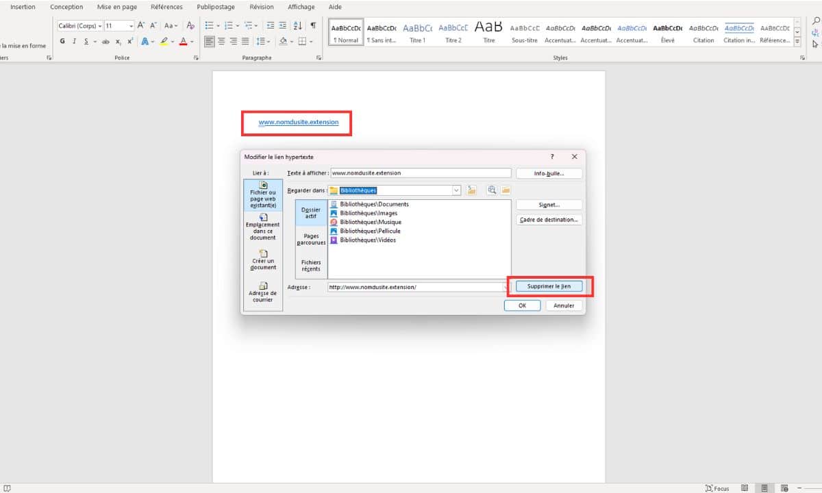 astuce lien hypertexte word