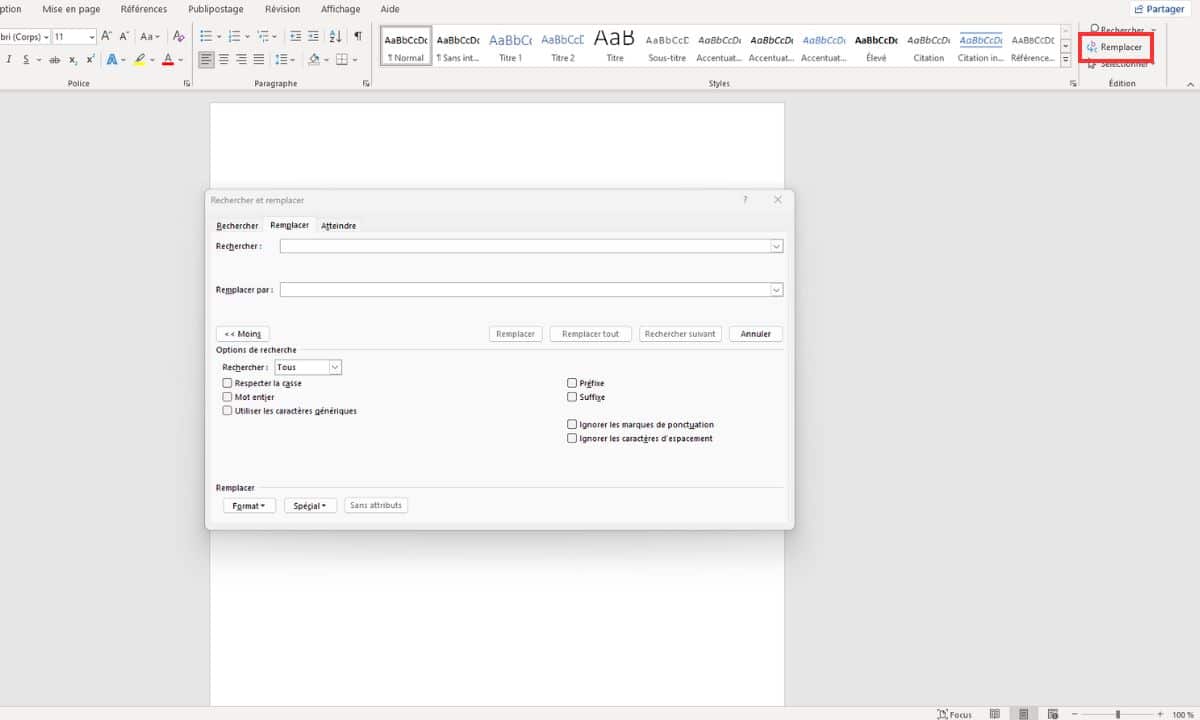 astuces remplacer mots dans word