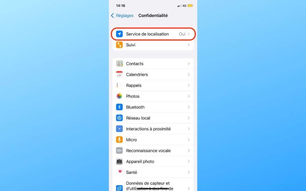 Désactiver localisation iPhone
