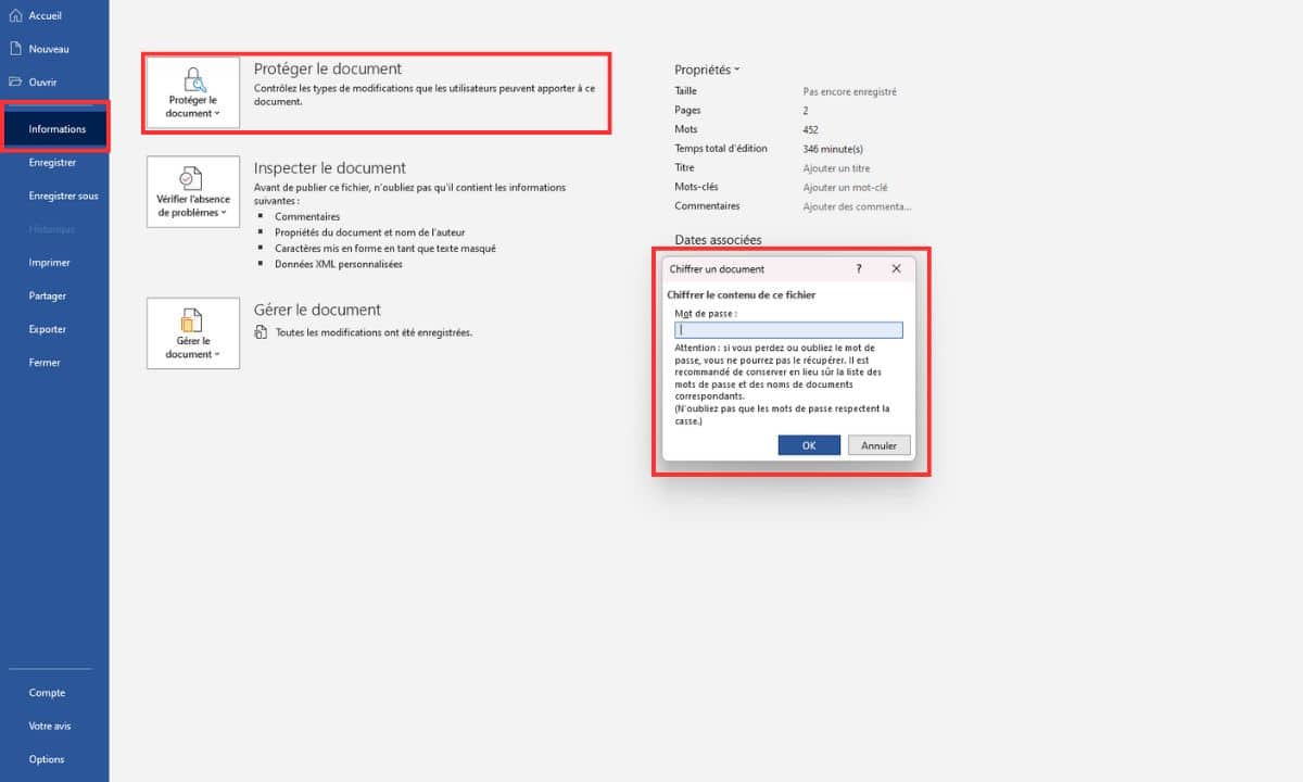 protéger un document word