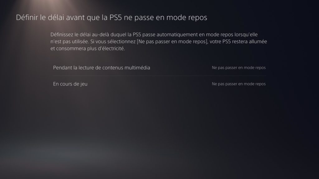 Mode repos PS5 © Tom's Guide FR