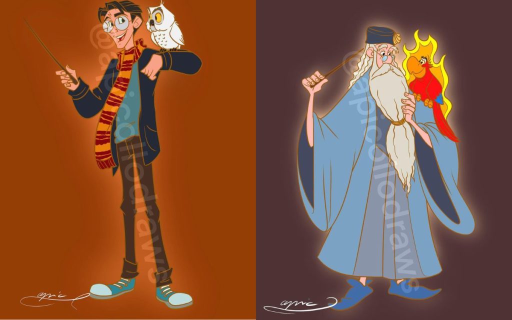 Image 1 : Harry Potter, Ron et consorts transformés en personnages Disney