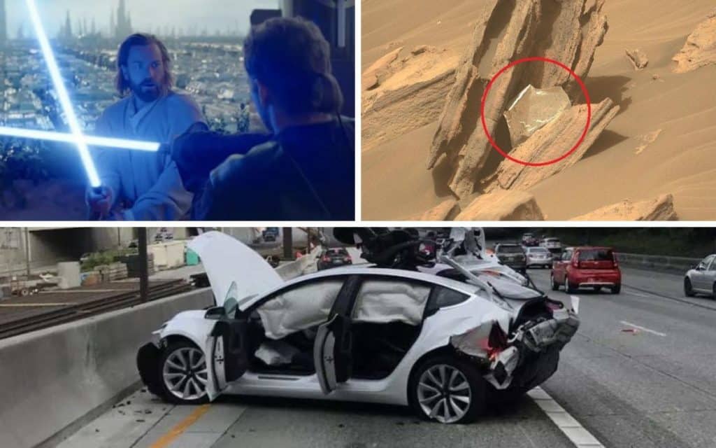 Image 1 : Record d'accidents pour Tesla,  la série Obi-Wan Kenobi lève un secret sur la prélogie, un objet mystérieux repéré sur Mars : c'est le récap
