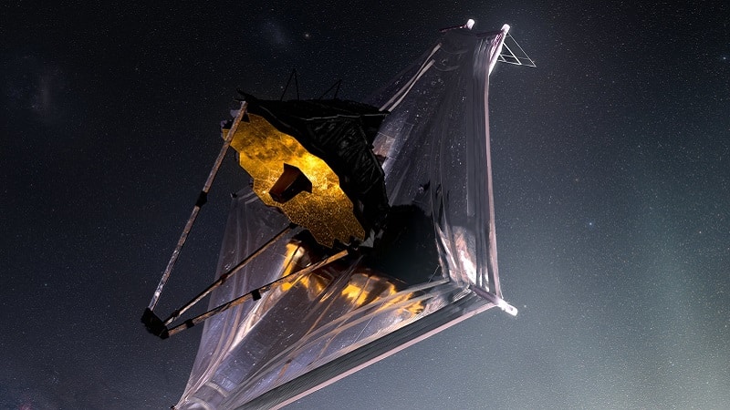 Illustration du télescope James Webb dans l'espace