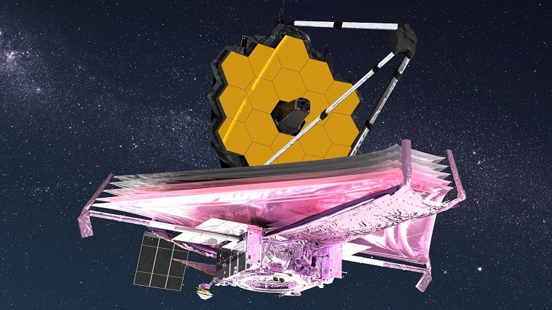 Représentation artistique du télescope James Webb