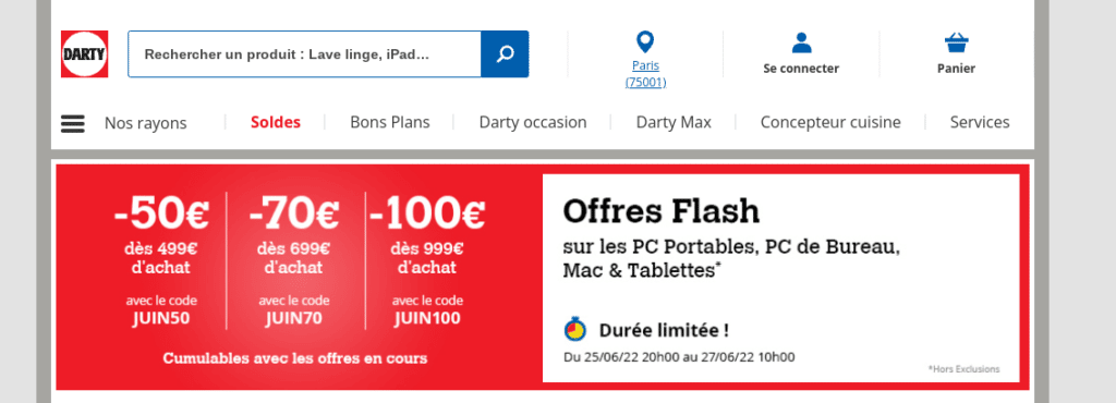 Image 1 : Soldes Fnac/Darty : jusqu'à 100 € offerts sur vos commandes !