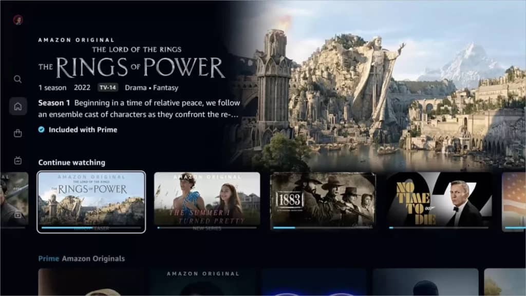 La nouvelle interface d'Amazon Prime Video