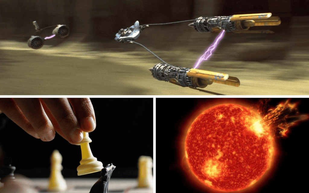 Image 1 : Un robot casse les doigts d'un joueur d'échecs, le podracing revient dans Star Wars, attention aux éruptions solaires : c'est le récap