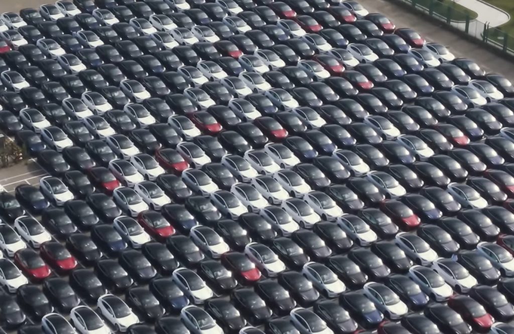 Tesla model 3 drone shanghai