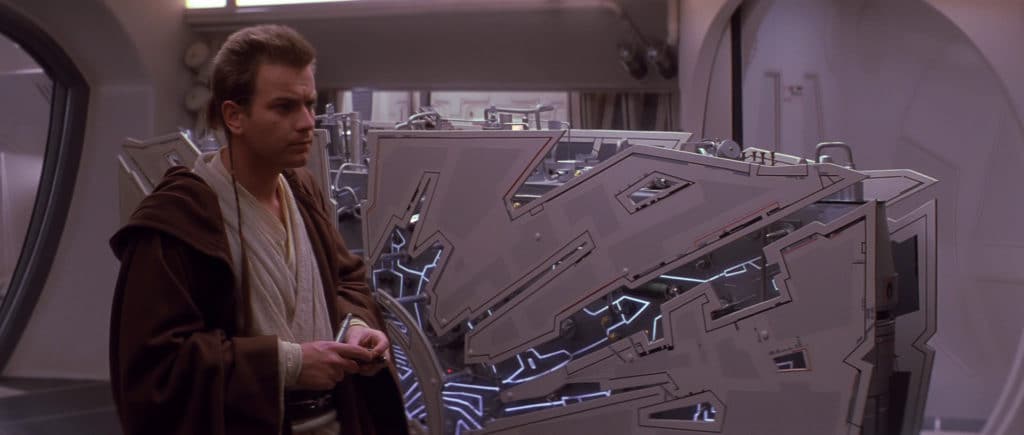 Obi-Wan Kenobi devant un générateur Hyperdrive T-14.