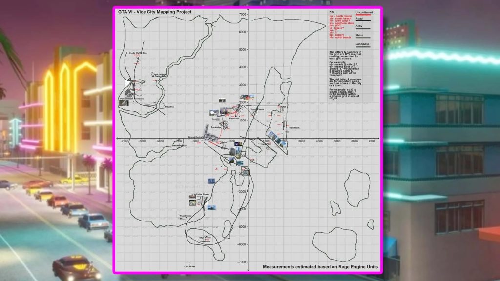 L'ébauche de carte de GTA 6